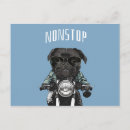 Search for dog on motorcycle postcards Pug