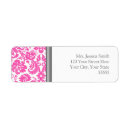 Search for pink damask return address labels Chic