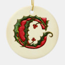 Search for letter c christmas tree decorations Holly