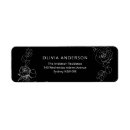 Search for black floral return address labels Bridal shower