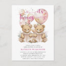 Search for teddy bear twin shower invitations Pink