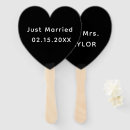 Search for heart shaped hand fans Black and white