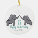 Search for 5th wedding anniversary christmas tree decorations Five