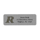 Search for r monogram return address labels Initial