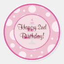 Search for happy 2nd birthday stickers Pink