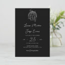 Search for disco ball wedding invitations Black and white