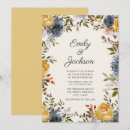 Search for navy blue yellow wedding invitations Botanical
