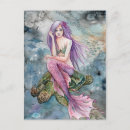Search for sea turtle art postcards Mermaid