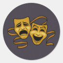 Search for comedy and tragedy stickers Gold