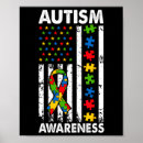 Search for autism puzzle ribbon posters Awareness