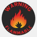 Search for flammability stickers Warning