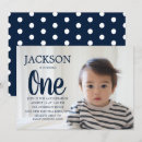 Search for blue 1st birthday invitations Polka dots