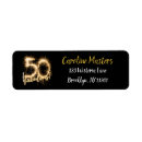 Search for gold 50th return address labels Elegant birthday party