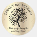Search for tree of life round stickers Bat mitzvah