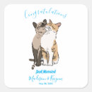 Search for cat wedding stickers Just married