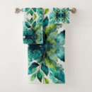 Search for emerald green bath towels Watercolor