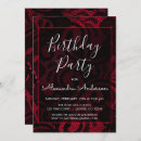 Search for red and black lace birthday invitations For her