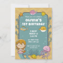 Search for mermaid 1st birthday invitations Magical