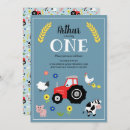 Search for blue tractor birthday invitations Cute