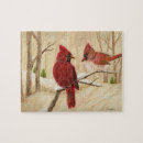 Search for red cardinal bird puzzles Forest