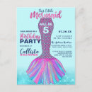 Search for pink and blue mermaid invitations Under the sea