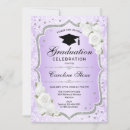 Search for purple and white graduation invitations Lavender