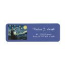Search for van gogh starry night return address labels Vincent