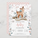 Search for deer 1st birthday invitations Girl