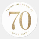 Search for 70th birthday party round stickers Seventy