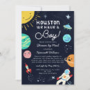 Search for outer space baby shower invitations Rocket