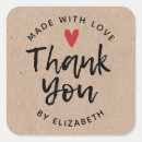 Search for rustic thank you stickers Kraft paper