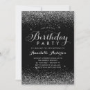 Search for black and grey birthday invitations Sparkle