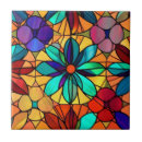 Search for flower stained glass tiles Decorative