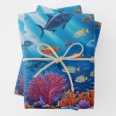 Search for tropical fish wrapping paper Coral reef