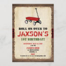 Search for red wagon invitations Rustic
