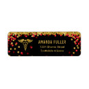 Search for red glitter return address labels Gold