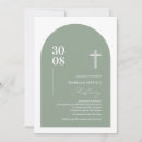 Search for minimalist christening invitations Green