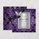 Search for damask 50th birthday invitations Black