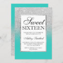 Search for turquoise ombre invitations Silver glitter