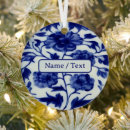 Search for flowers christmas tree decorations Blue and white