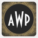 Search for art deco monogram stickers Black and gold