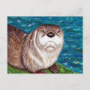 Search for river otters postcards Cute otter