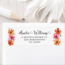 Search for pink orange floral return address labels Watercolor