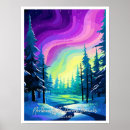Search for northern lights posters Watercolor