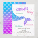 Search for mermaid scales birthday invitations Pool party