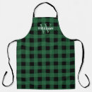 Search for green plaid aprons Black