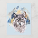 Search for watercolor wolf postcards Forest
