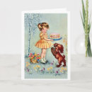 Search for vintage little girl birthday cards Dog
