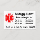 Search for allergy business cards Restaurant