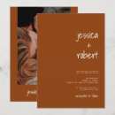 Search for minimalist photo wedding invitations Terracotta